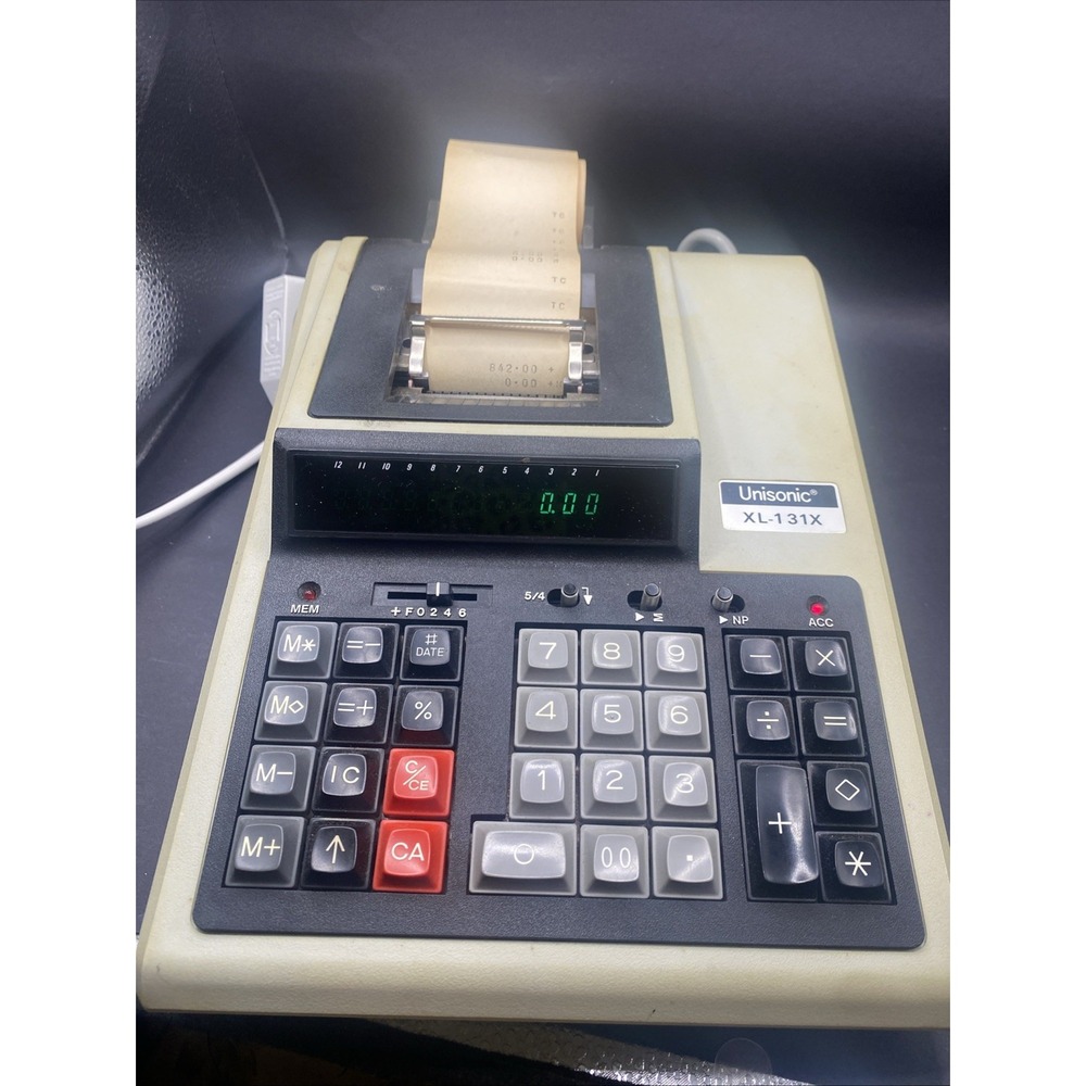 Unisonic XL-131X Electronic Printing Calculator Vintage Office Tech